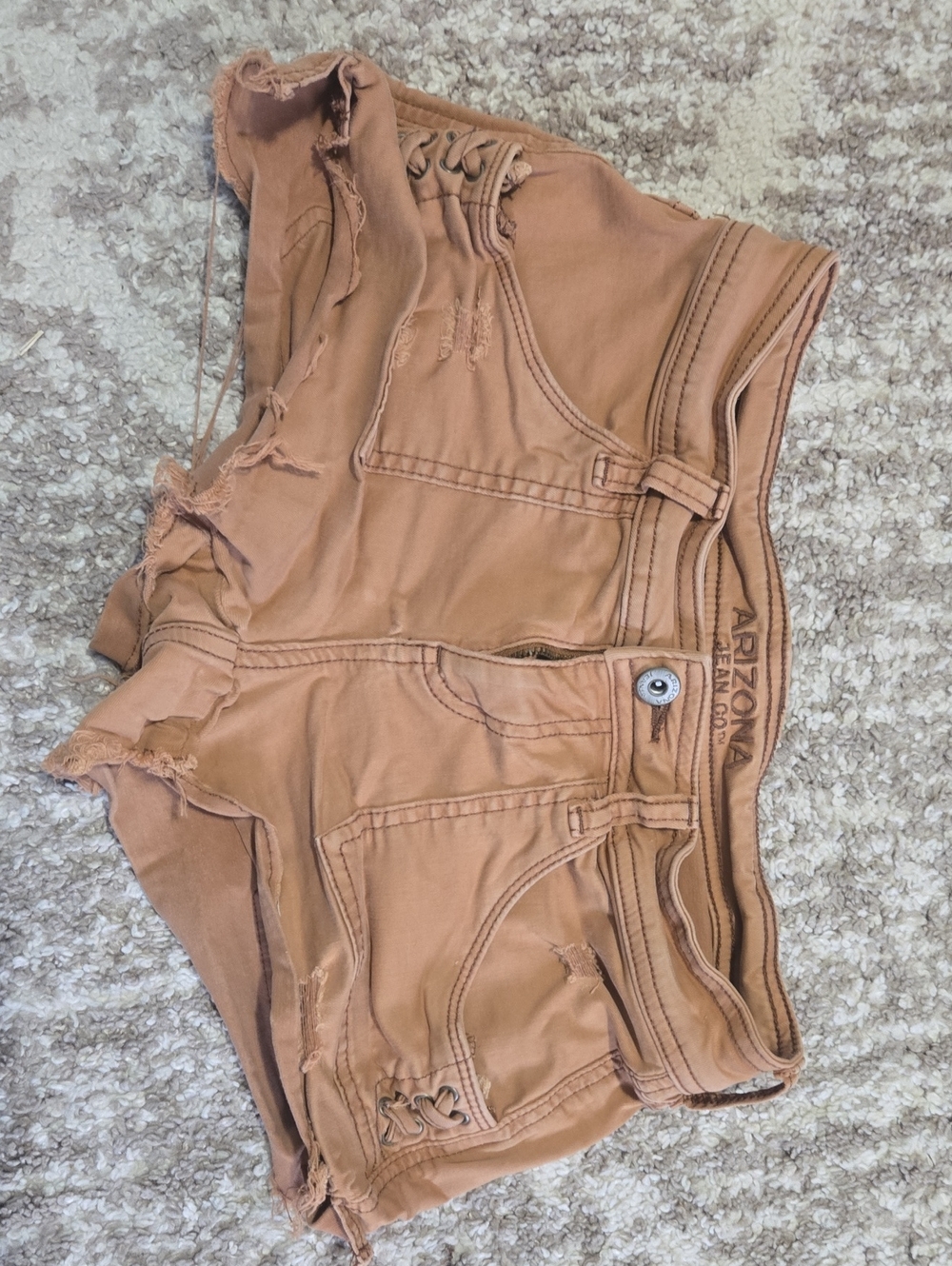 Arizona Jean Company Tan Distressed Women's Denim Shorts